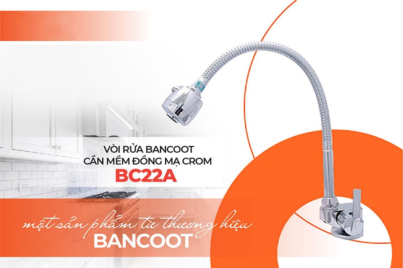 Vòi rửa bát cần mềm cắm tường Bancoot BC-22A