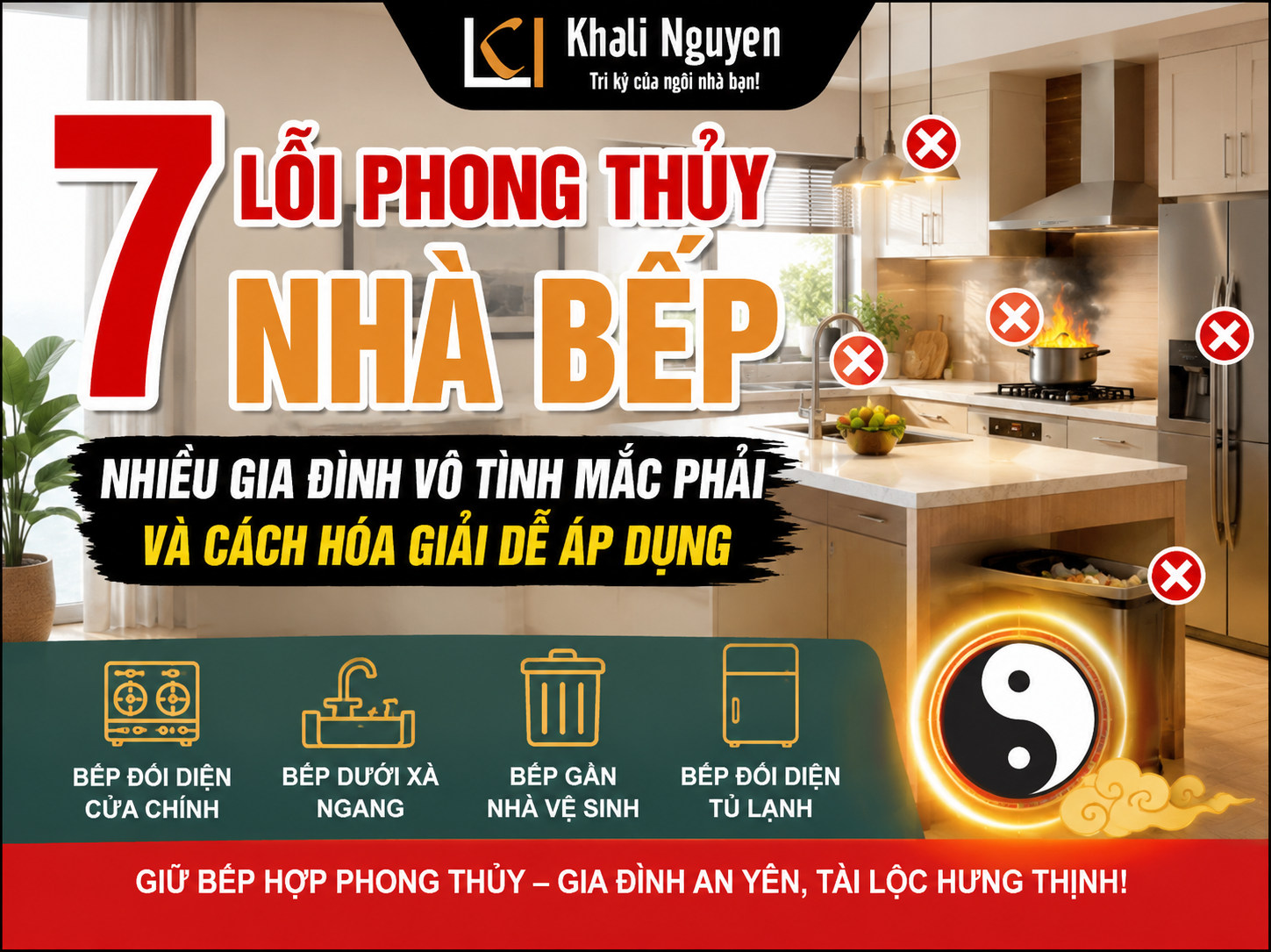 7 lỗi phong thủy nhà bếp