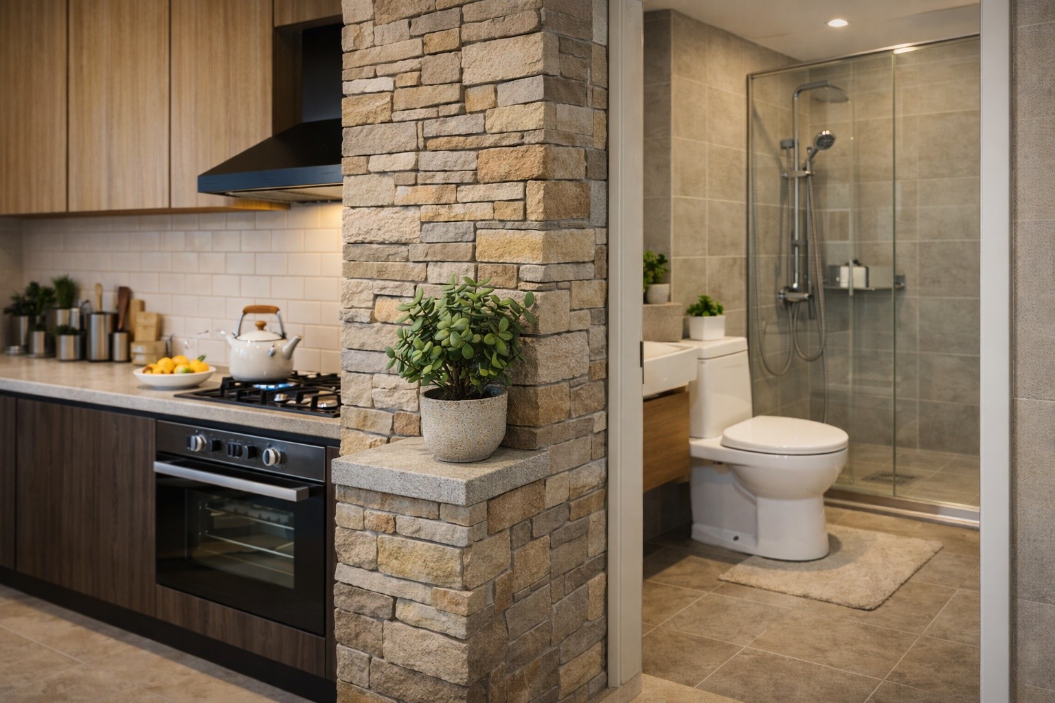 Tường bếp chung tường nhà vệ sinh có sao không? - 5