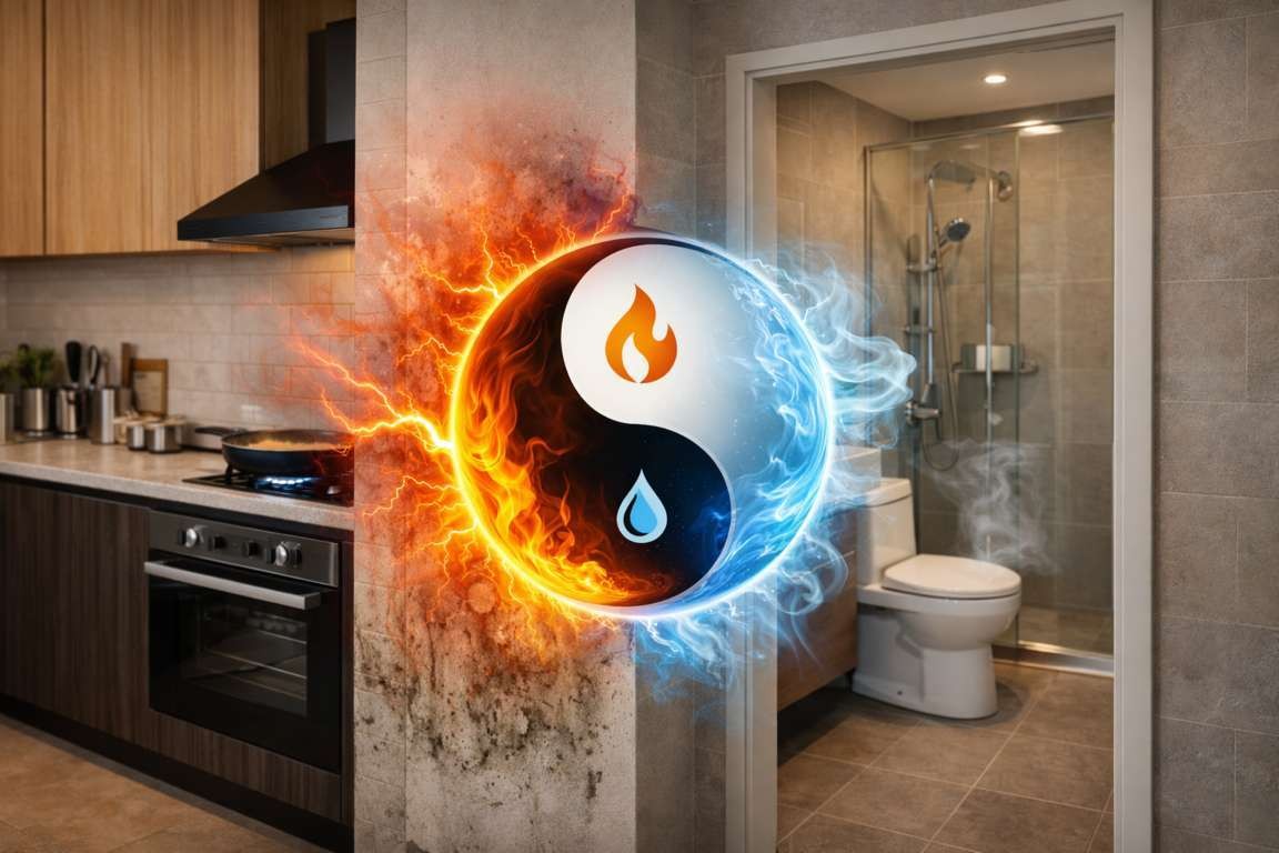 Tường bếp chung tường nhà vệ sinh có sao không? - 3