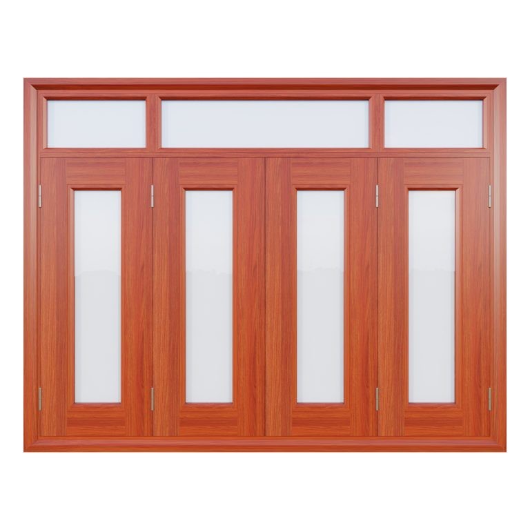 Cửa sổ thép vân gỗ 4 cánh Alux A.CS-K.4