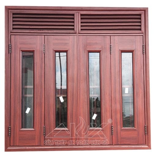 Cửa sổ thép vân gỗ 3 cánh Alux A.CS3.3