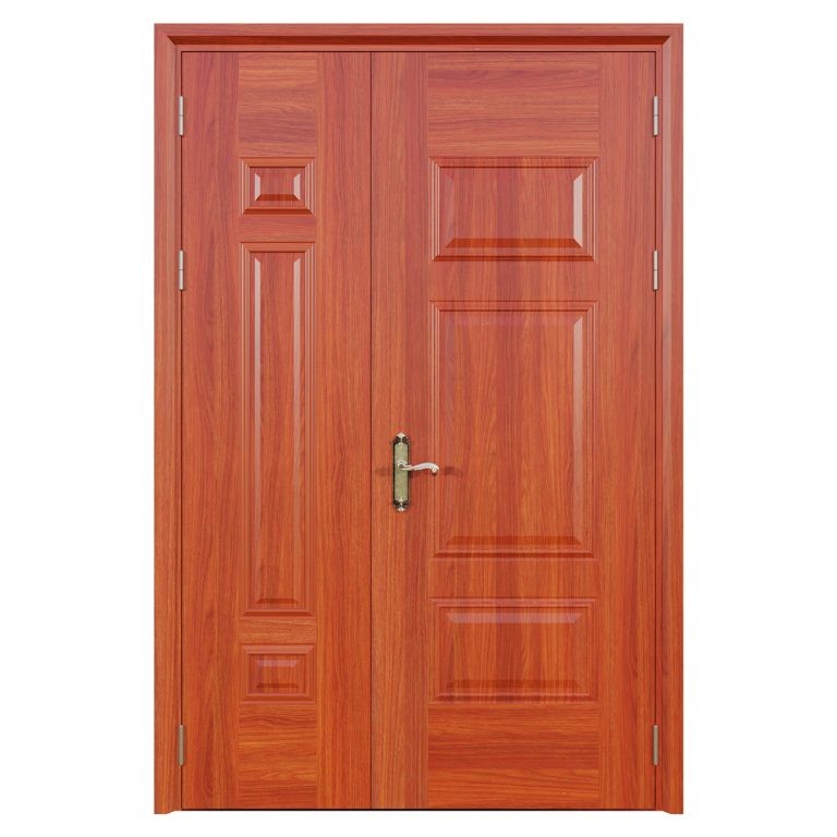 Cửa thép vân gỗ 2 cánh lệch Alux A21.01