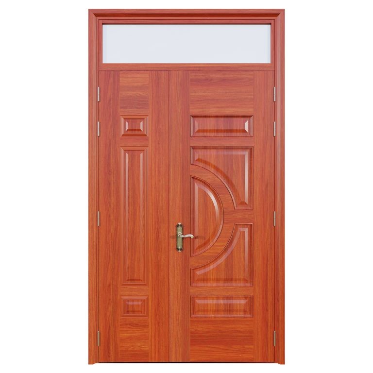 Cửa thép vân gỗ 2 cánh lệch Alux A21.K.02