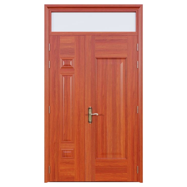 Cửa thép vân gỗ 2 cánh lệch Alux A21.K.09