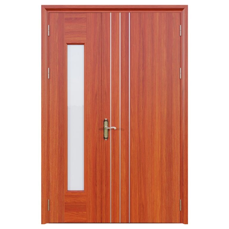 Cửa thép vân gỗ 2 cánh lệch Alux A21.KP