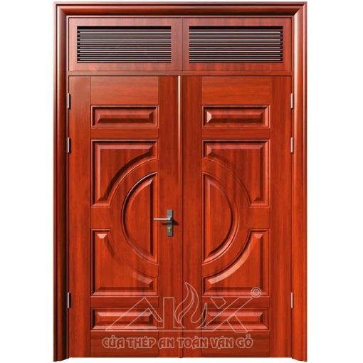 Cửa thép vân gỗ 2 cánh cân Alux A22.2NC
