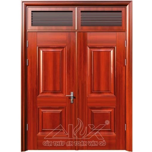 Cửa thép vân gỗ 2 cánh cân Alux A22.5NC