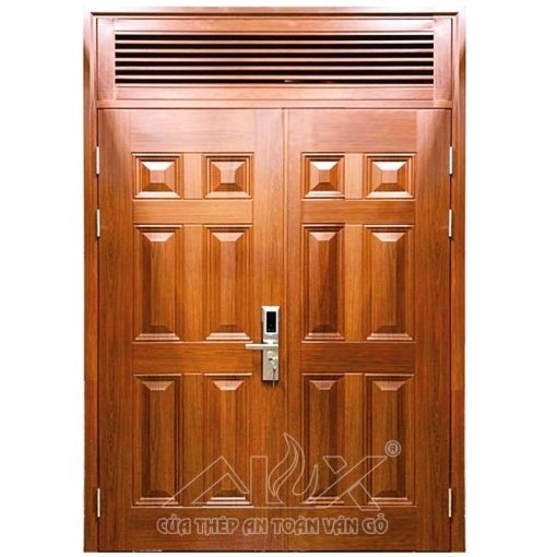 Cửa thép vân gỗ 2 cánh cân Alux A22.8NC