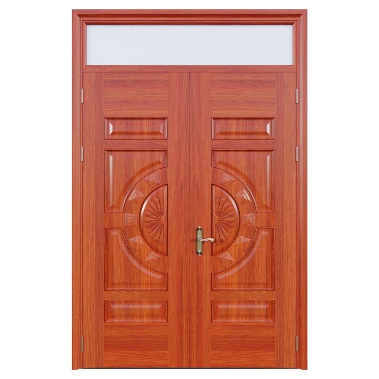 Cửa thép vân gỗ 2 cánh cân Alux A22-K.15