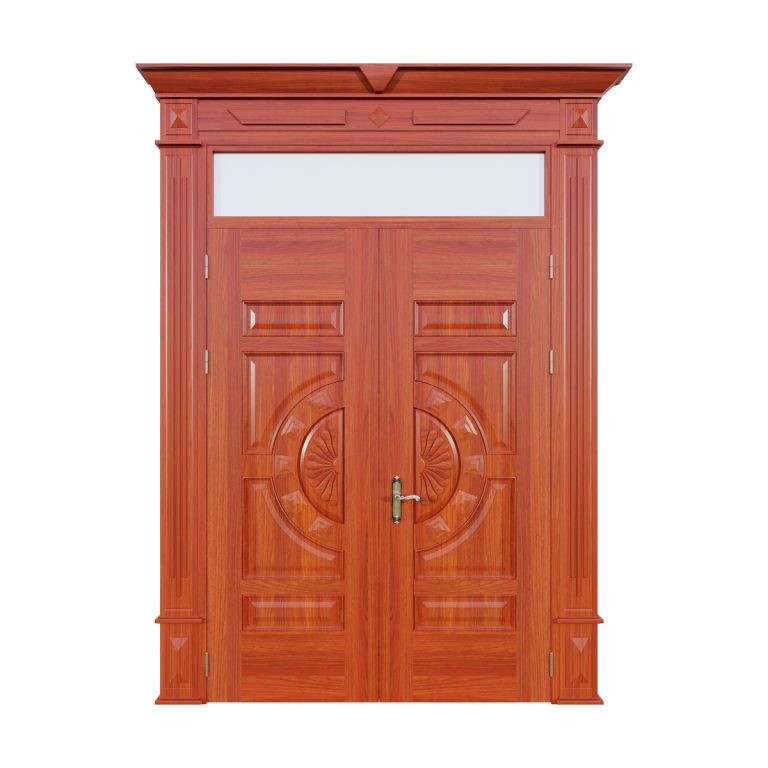 Cửa thép vân gỗ 2 cánh cân Alux A22-K.PĐ.15 phào đại