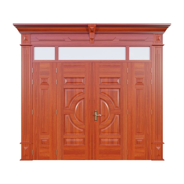Cửa thép vân gỗ 4 cánh lệch Alux A42-K.PĐ.02