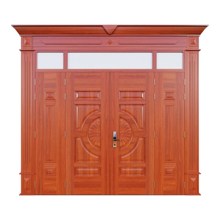 Cửa thép vân gỗ 4 cánh lệch Alux A42-K.PĐ.02H