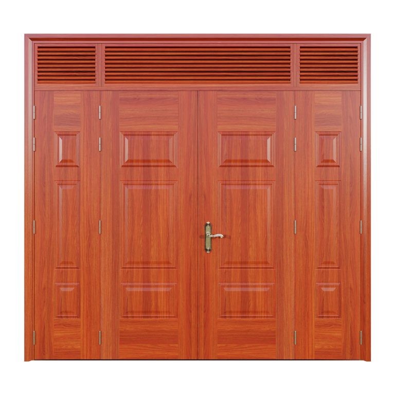 Cửa thép vân gỗ 4 cánh lệch Alux A42-NC.01