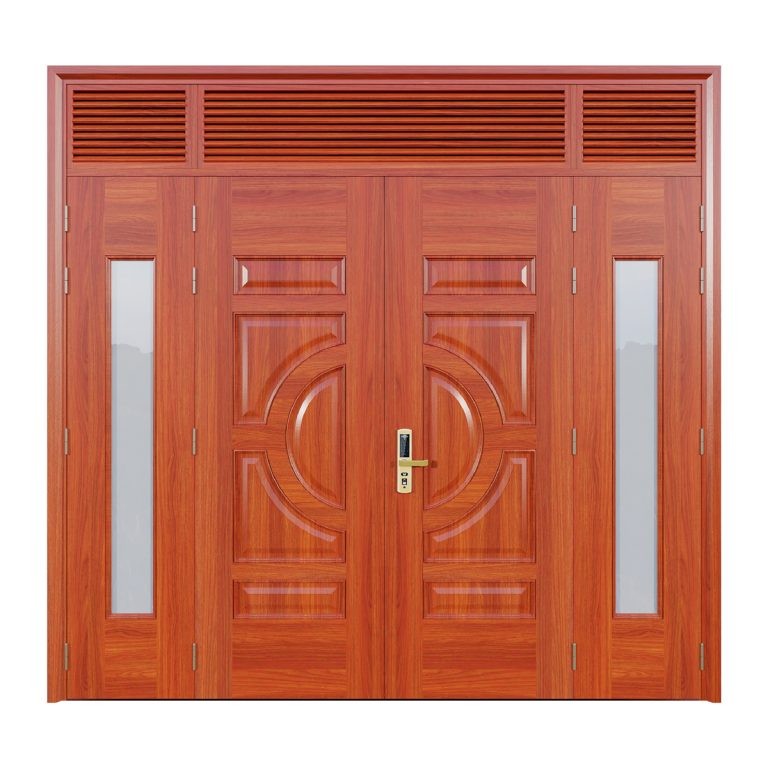 Cửa thép vân gỗ 4 cánh lệch Alux A42-NC.02K
