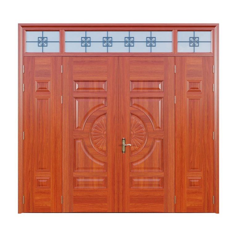 Cửa thép vân gỗ 4 cánh lệch Alux A42N.02H02