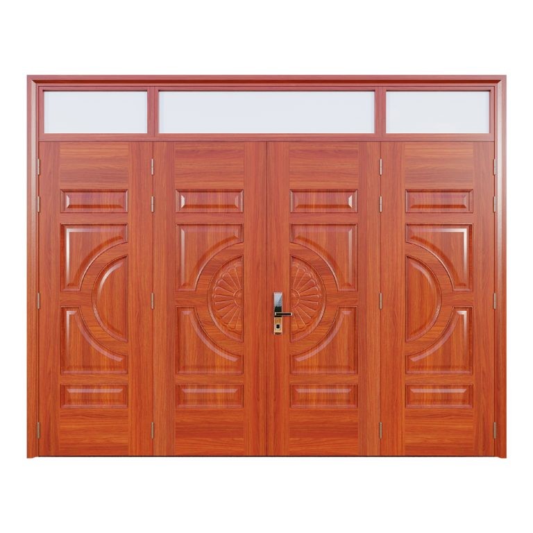 Cửa thép vân gỗ 4 cánh cân Alux A44-K.02H