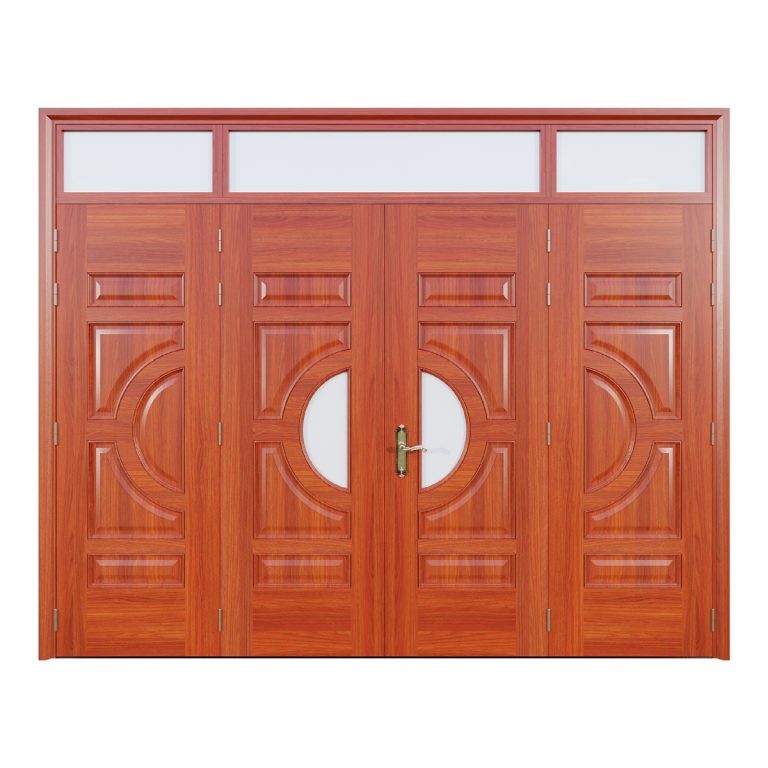 Cửa thép vân gỗ 4 cánh cân Alux A44-K.02HK