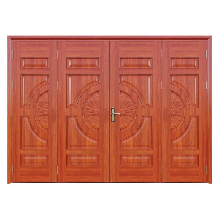 Cửa thép vân gỗ 4 cánh cân Alux A44-K.03HK