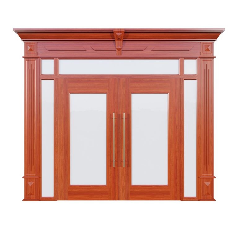 Cửa thép vân gỗ 4 cánh lệch Alux ATL22.VK.01