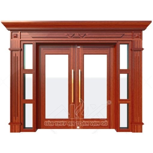 Cửa thép vân gỗ thủy lực Alux ATL22-VK.PĐ