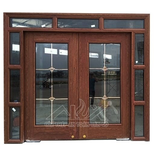 Cửa thép vân gỗ thủy lực Alux ATL22-VK