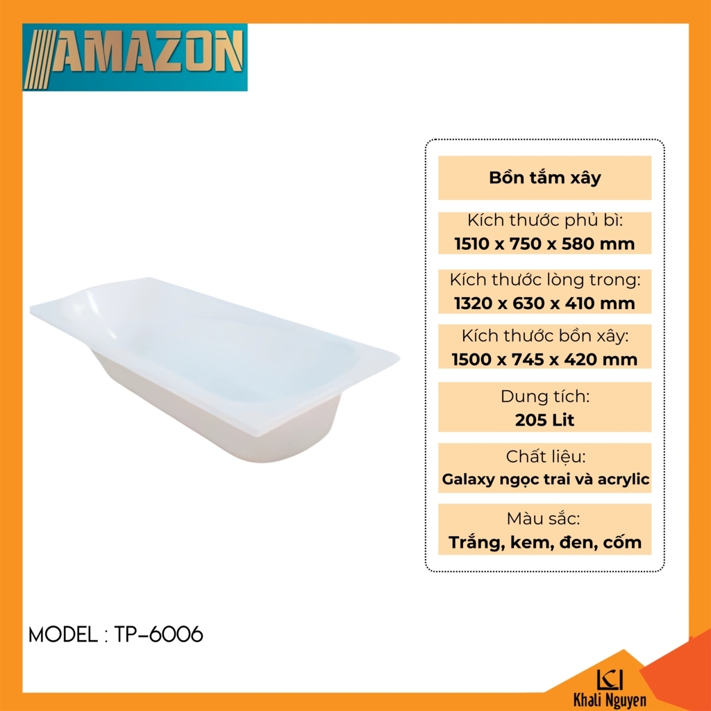 Bồn tắm xây Amazon TP-6006