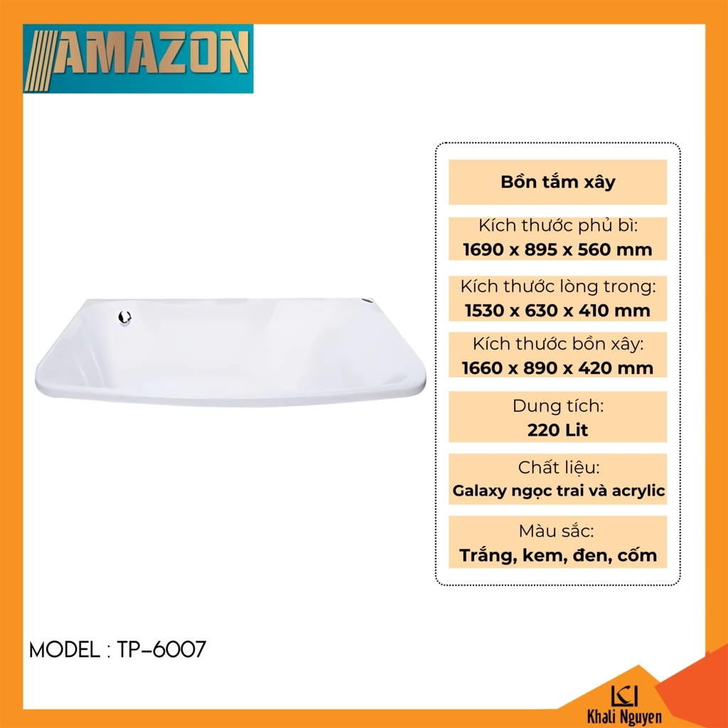 Bồn tắm xây Amazon TP-6007