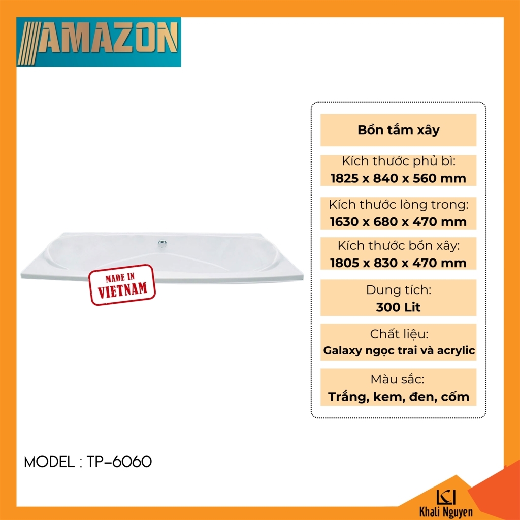Bồn tắm xây Amazon TP-6060