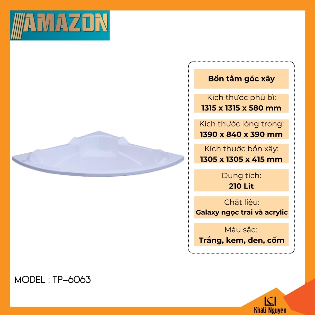 Bồn tắm góc xây Amazon TP-6063
