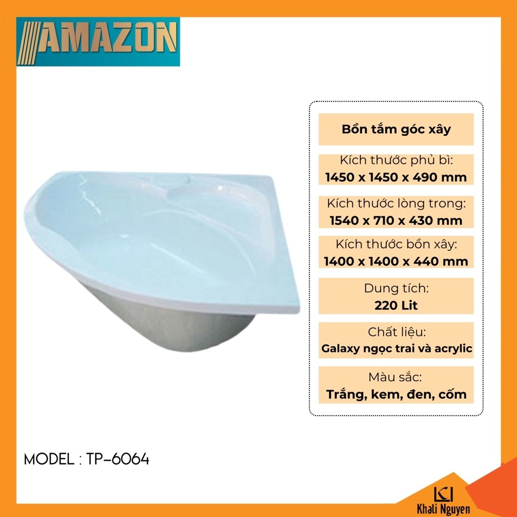 Bồn tắm góc xây Amazon TP-6064