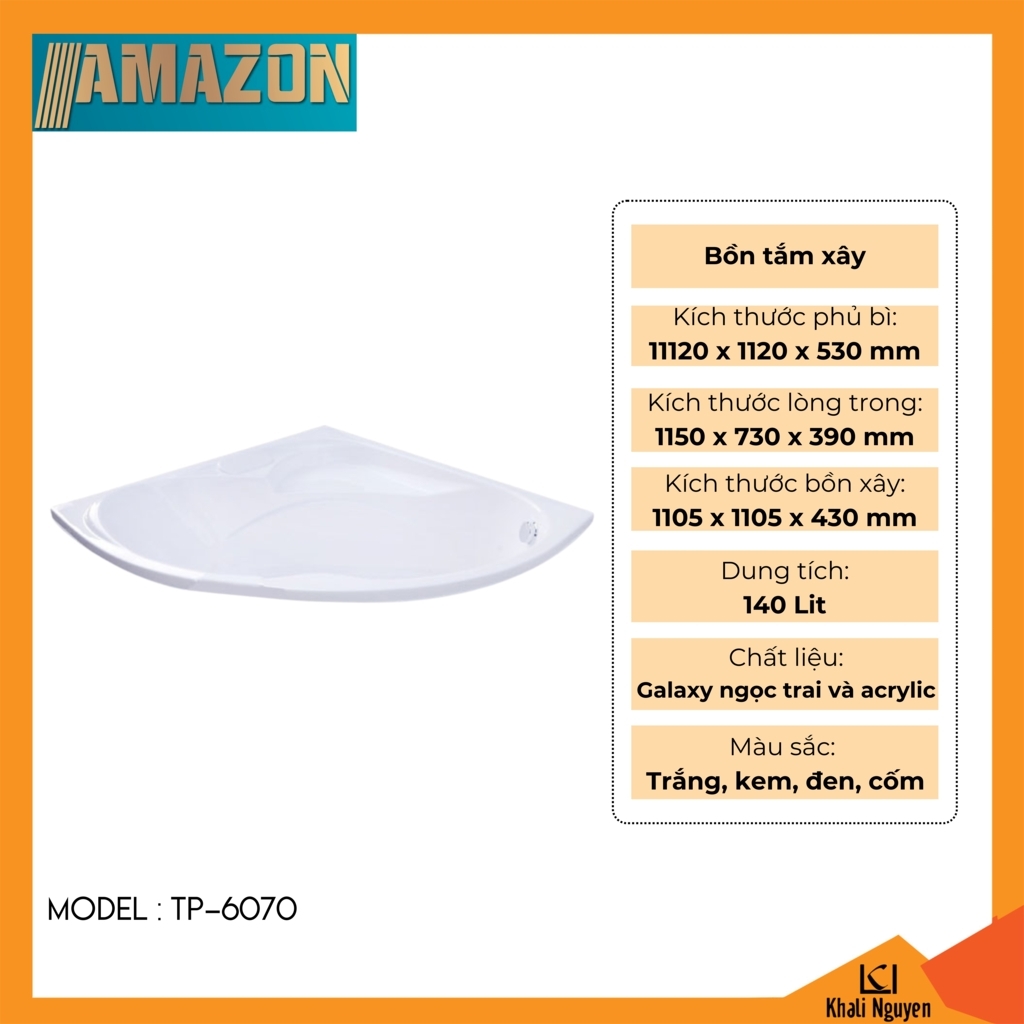 Bồn tắm xây Amazon TP-6070