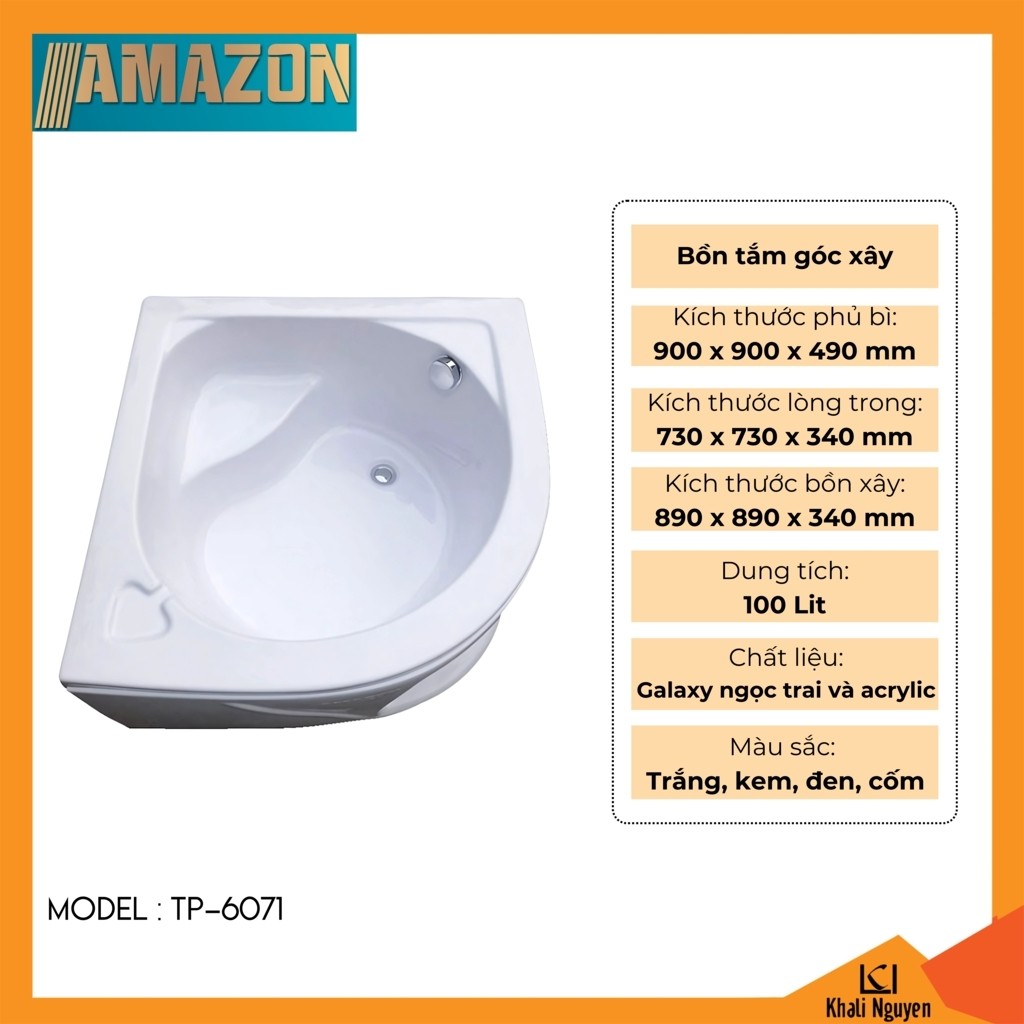 Bồn tắm góc xây Amazon TP-6071