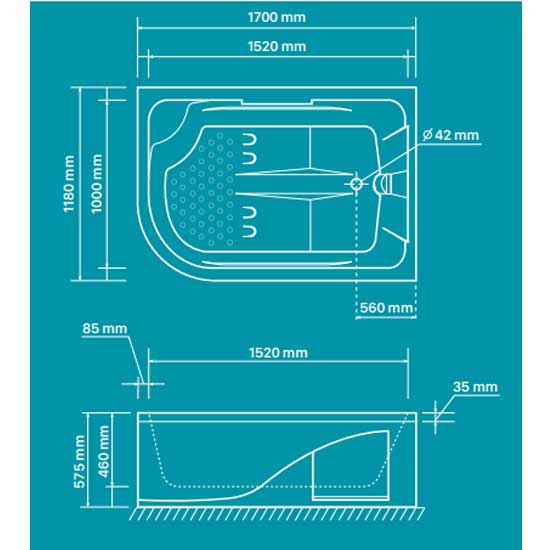 Bản vẽ bồn tắm ngâm Amazon TP-7046