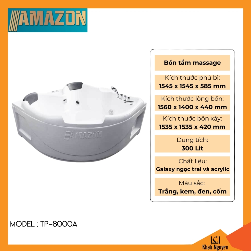 Bồn tắm góc massage Amazon TP-8000A