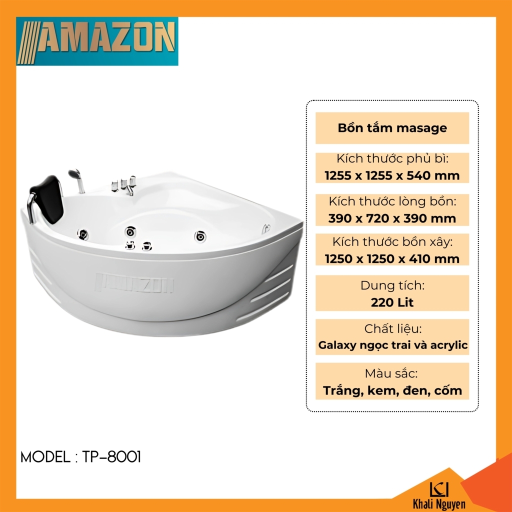 Bồn tắm góc massage Amazon TP-8001