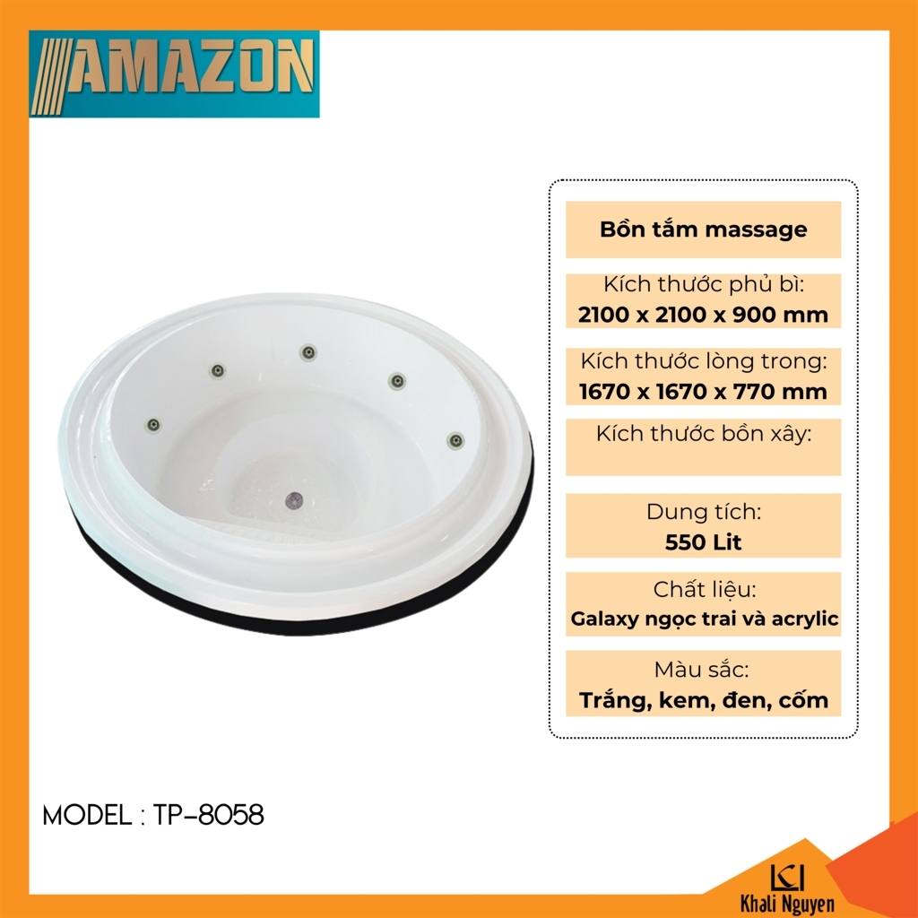 Bồn tắm massage thủy lực Amazon TP-8058
