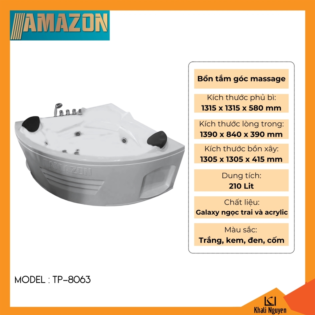 Bồn tắm góc massage Amazon TP-8063