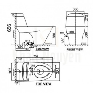 Bản Vẽ Kỹ Thuật Bồn Cầu American Standard VF-2011PL