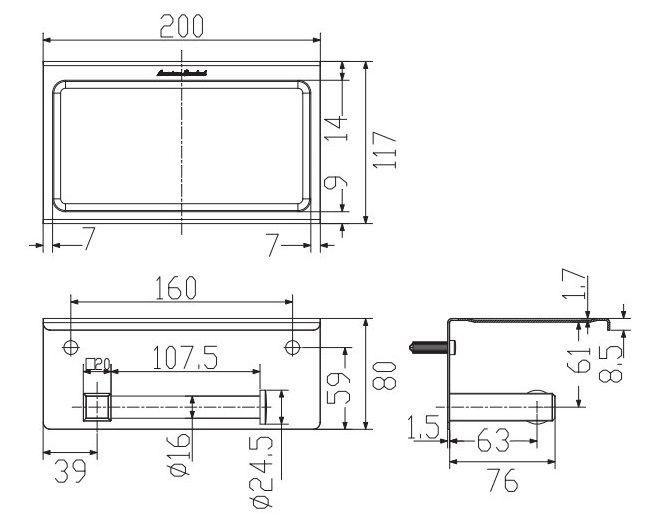 Bản vẽ móc giấy vệ sinh American Standard Concept WF-0498