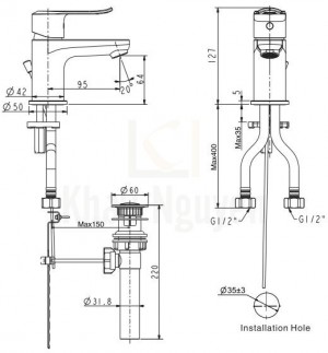 Bản vẽ kỹ thuật American Standard WF-0701