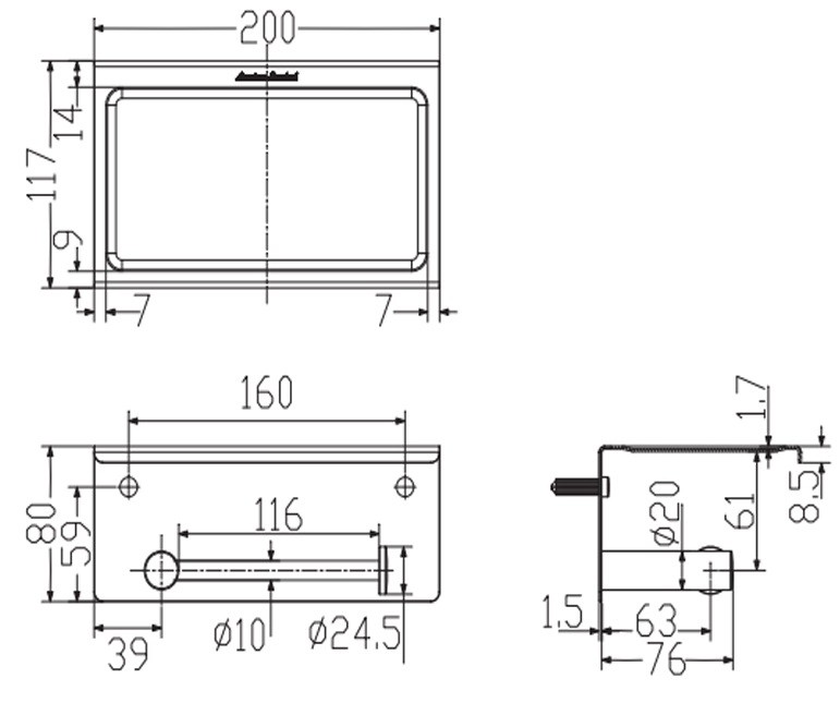 Bản vẽ móc giấy vệ sinh American Standard Concept WF-1498