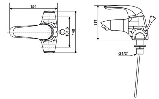 Bản vẽ vòi lavabo American Standard 3 lỗ Saga WF-1502