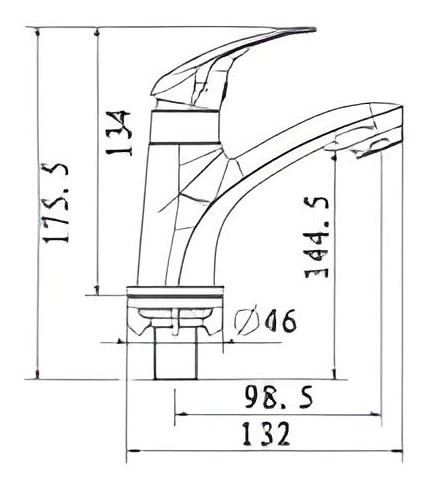 Bản vẽ vòi lavabo American Standard 1 lỗ Gala WF-4611 nước lạnh