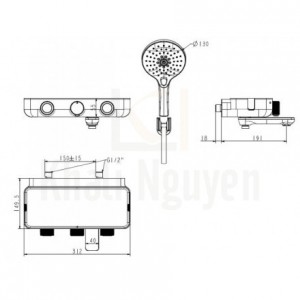 Bản vẽ sen tắm WF-4954