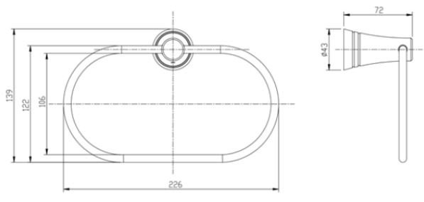 Bản vẽ vòng treo khăn American Standard Seva WF-6590