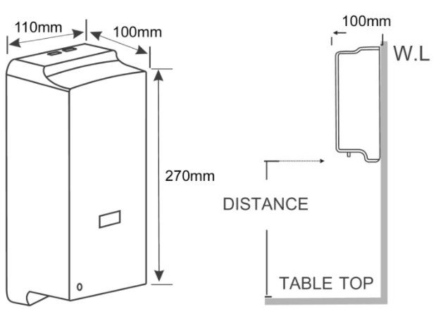 Bản vẽ hộp đựng xà phòng cảm ứng American Standard WF-8006