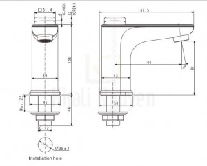 Bản vẽ kỹ thuật  American Standard WF-T823 