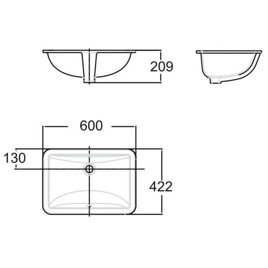 Bản vẽ lavabo âm bàn American Standard Activa WP-0440