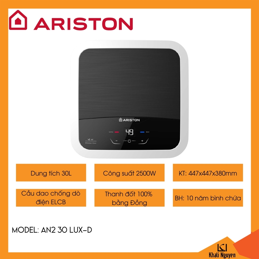 Bình nóng lạnh gián tiếp 30L Ariston AN2 30 LUX-D